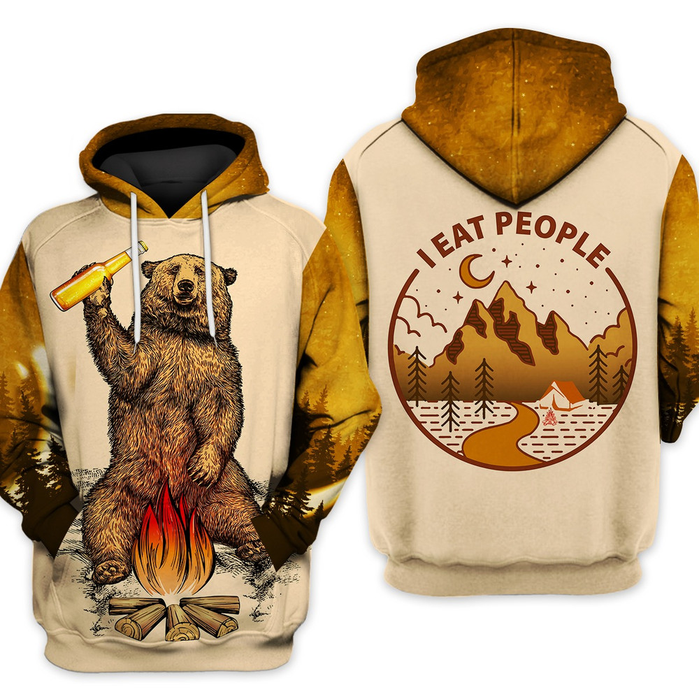I Eat People Camping Hoodie 3D, Personal All Over Print Hoodie Unisex