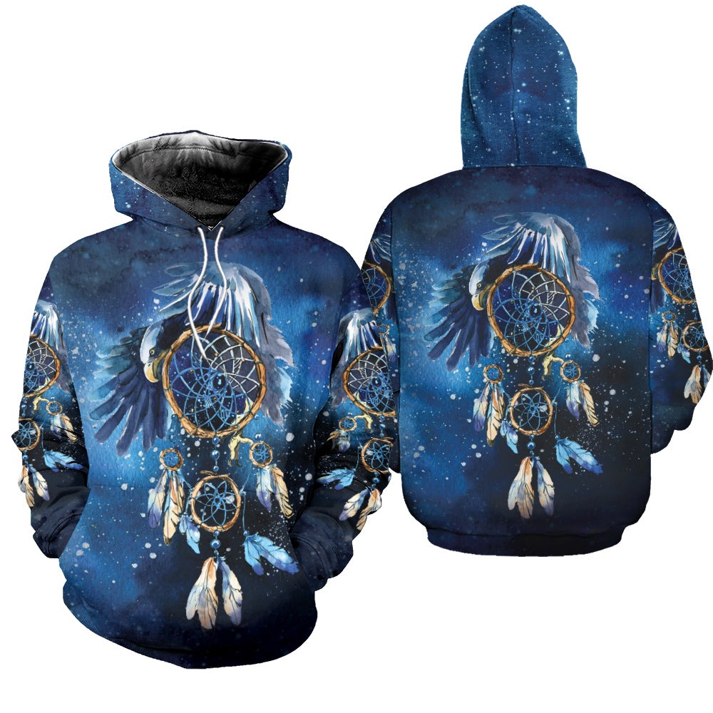 Blue Dreamcatcher Native American Hoodie 3D, Personal All Over Print Hoodie Unisex 1