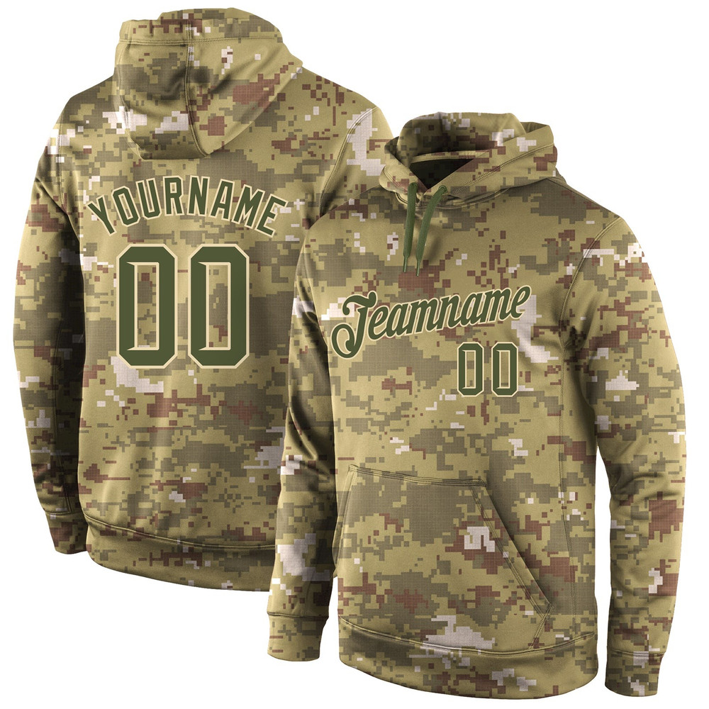 CAMO OLIVE-CREAM SPORTS Hoodie 3D, Personal All Over Print Hoodie Unisex