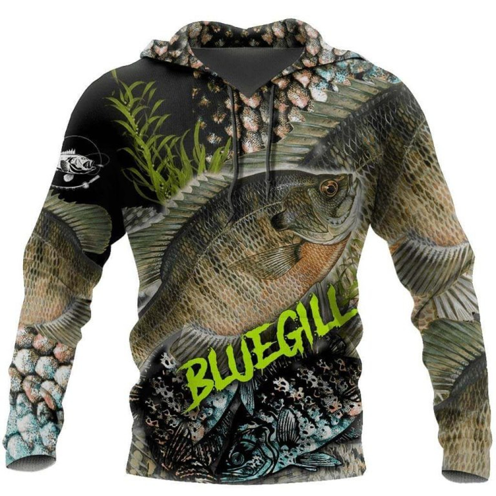 Bluegill Fishing On Skin Hoodie 3D, Personal All Over Print Hoodie Unisex