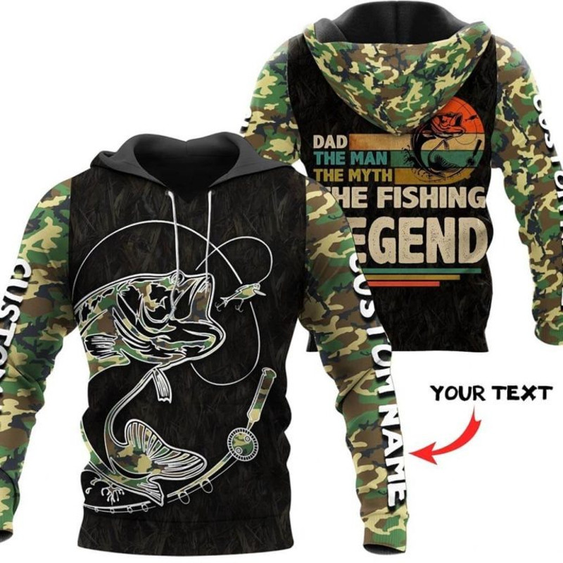 Dad Fishing Legend Hoodie 3D, Personal All Over Print Hoodie Unisex