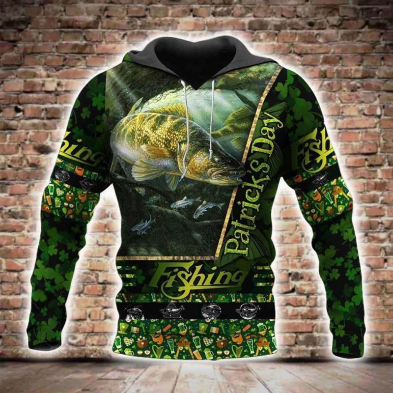 Bass Fishing Irish St Patricks Day Hoodie 3D, Personal All Over Print Hoodie Unisex