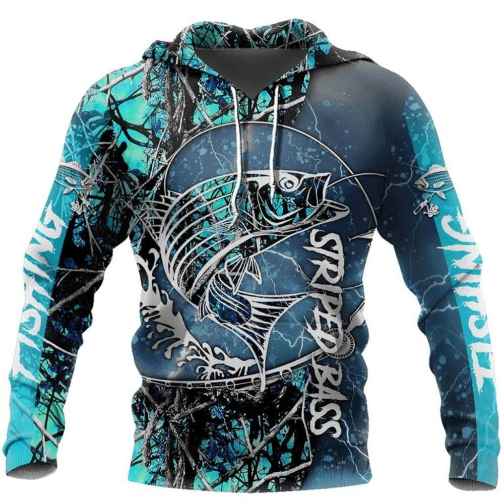 Striped Bass Fishing Water Camo Hoodie 3D, Personal All Over Print Hoodie Unisex