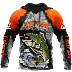 fisherman big game fishing orange hoodie 3d, personal all over print hoodie unisex