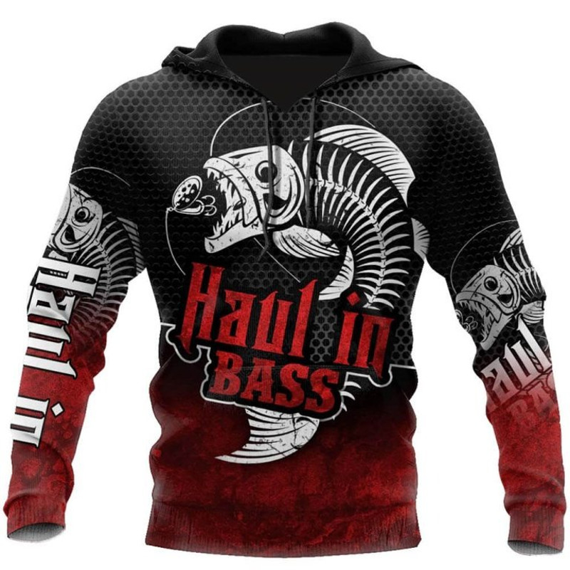 Haul In Bass Red Reaper Hoodie 3D, Personal All Over Print Hoodie Unisex