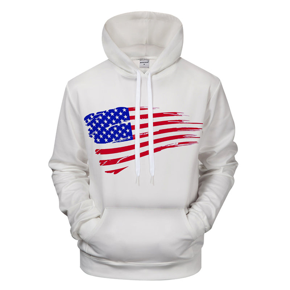 White United States Flag 3D - Sweatshirt, Hoodie, Pullover Hoodie 3D, Personal All Over Print Hoodie Unisex