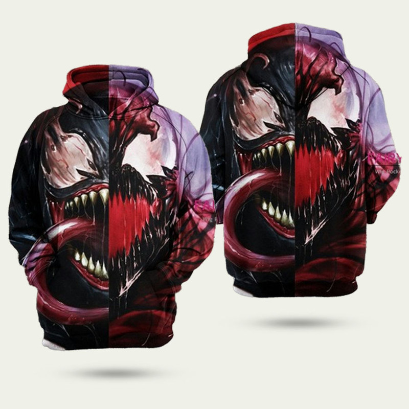 COOL MARVEL VENOM ALL OVER PRINT HOODIE 3D