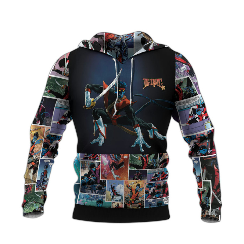 MARVEL COMICS NIGHTCRAWLER ALL OVER PRINT HOODIE 3D