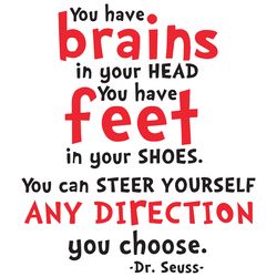 You Have Brains In Your Head Svg, Dr Seuss Svg, Dr Seuss Book, Dr Seuss Vector, Seuss Svg, Seuss Book Svg,