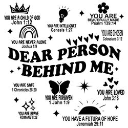 dear person behind me svg, inspirational words svg, dear person trending
