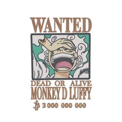 monkey d luffy gear 5 embroidery design