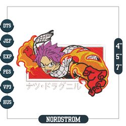 Anime Embroidery Pattern Natsu Fire Punches