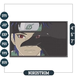 shisui uchiha and crow anime embroidery design , anime embroidery