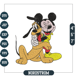 mickey friend pluto embroidery design
