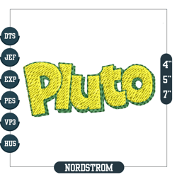 pluto logo embroidery design