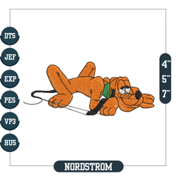 pluto disney sleeping embroidery file