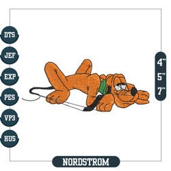 dog sleeping pluto embroidery file