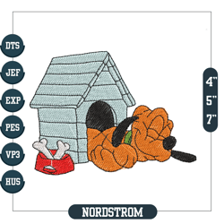 puppy pluto sleeping embroidery file