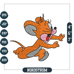jerry mouse being chased embroidery, embroidery files