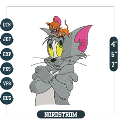 cartoon tom and jerry embroidery, embroidery design, digital embroidery