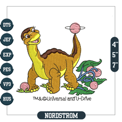 land before time littlefoot embroidery, littlefoot embroidery