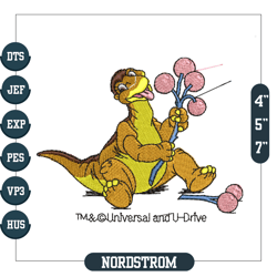 land before time dinosaur littlefoot embroidery