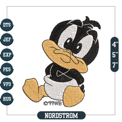 infant baby daffy duck embroidery, embroidery machine files