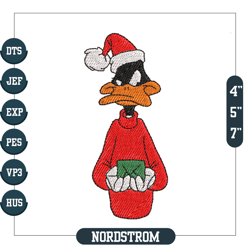 daffy duck merry christmas embroidery, embroidery machine files