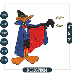 quackula daffy duck embroidery, embroidery files