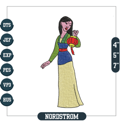 princess mulan embroidery, mulan embroidery