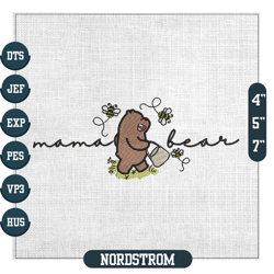 mama bear winnie the pooh love bee embroidery,embroidery files, digital embroidery design