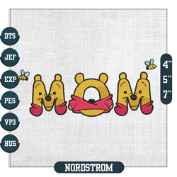 mom winnie the pooh disney mother day embroidery ,embroidery files, digital embroidery design