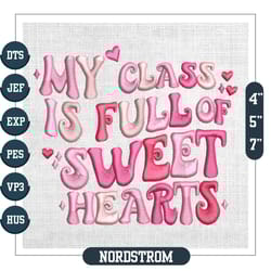 my class is full of sweet heart valentine embroidery