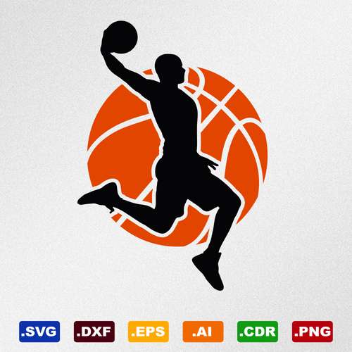 Basketball Player Against Ball Svg, Dxf, Eps, Ai, Cdr Vector Files for Silhouette, Cricut, Cutting Plotter, Png File