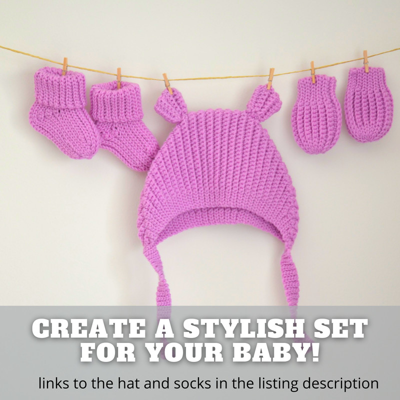 Crochet Baby Socks Pattern Warm Winter Socks Newborn Baby Girl Boy Unisex 3 Sizes Up Newborn To 12 Months 8