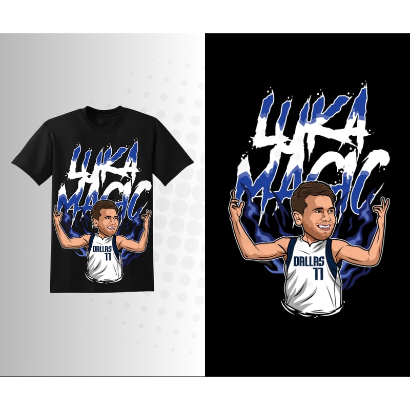 Luka Doncic NBA Tshirt Design Dallas Mavericks Basketball Shirt Design NBA Basketball Player Desig 0