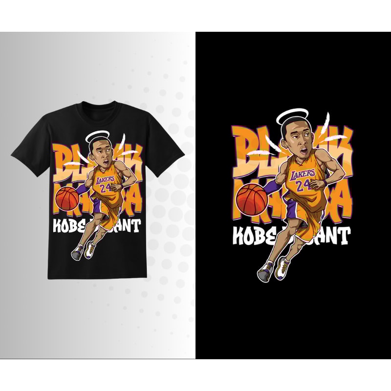 Black Mamba NBA Tshirt Design Kobe Bryant Basketball Shirt Design NBA Basketball Player Design Fil 0