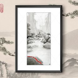 Art Print Cold Springs inspired by Mo Dao Zu Shi / A4 / Forget About Regrets / Lan Wangji / Wei Wuxian