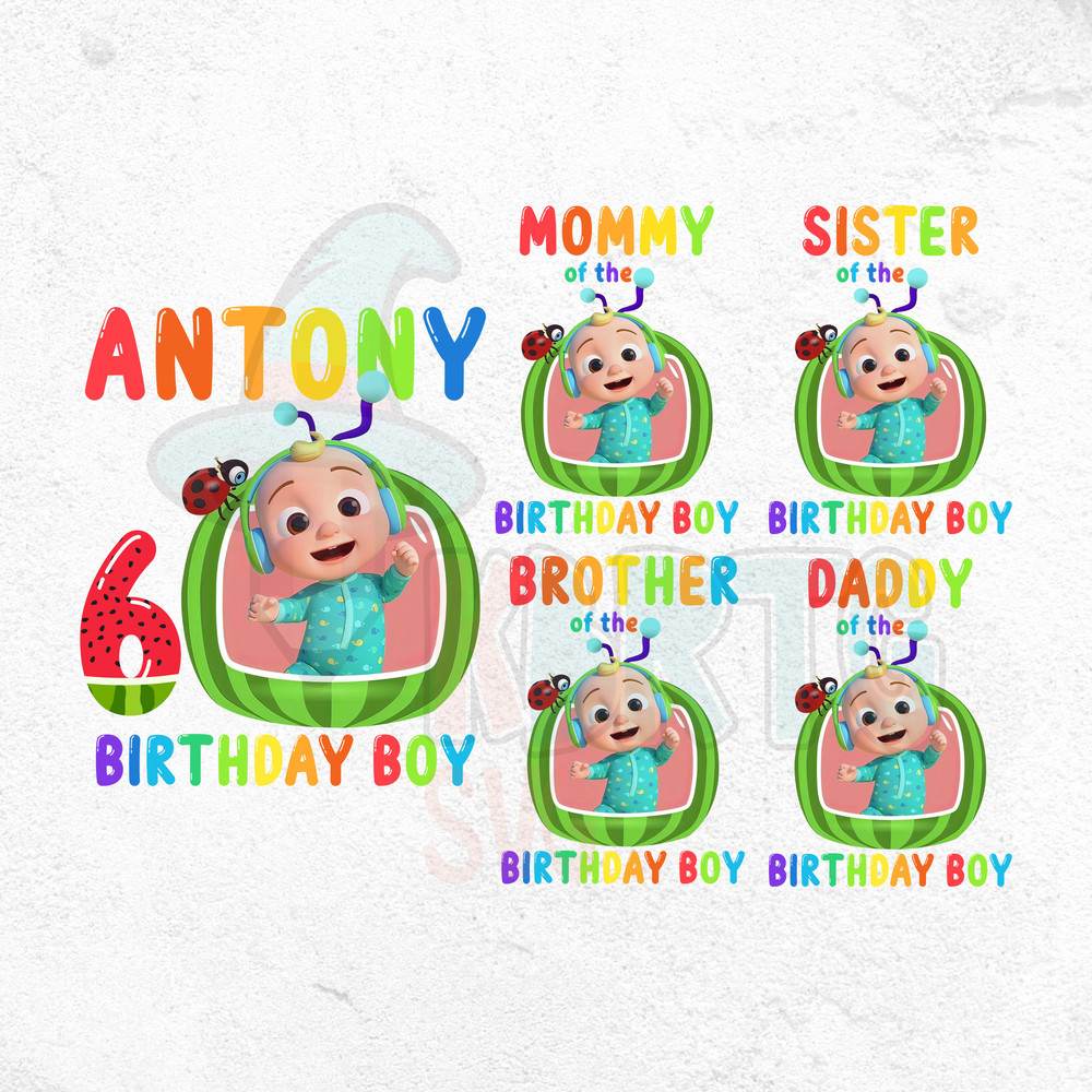 Cocomelon Birthday Family Match Png Watermelon Birthday Girl Png Birthday Kids Png Melon Birthday T 0