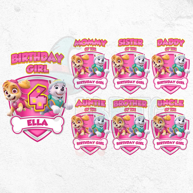 Custom Paw Patrol Birthday Girl Png Bundle Custom Family Birthday Png Bundle Patrol Birthday Png Bu 0