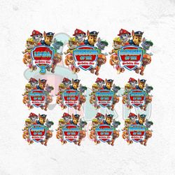 custom paw patrol birthday girl or boy png, custom family birthday png bundle, patrol birthday png bundle