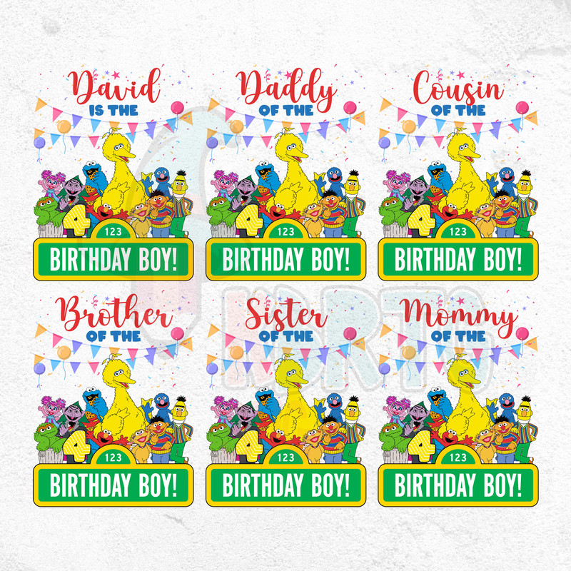 Street Character Birthday Family Custom Png Personalized Toddler Birthday Png Street Custom Birthda 1