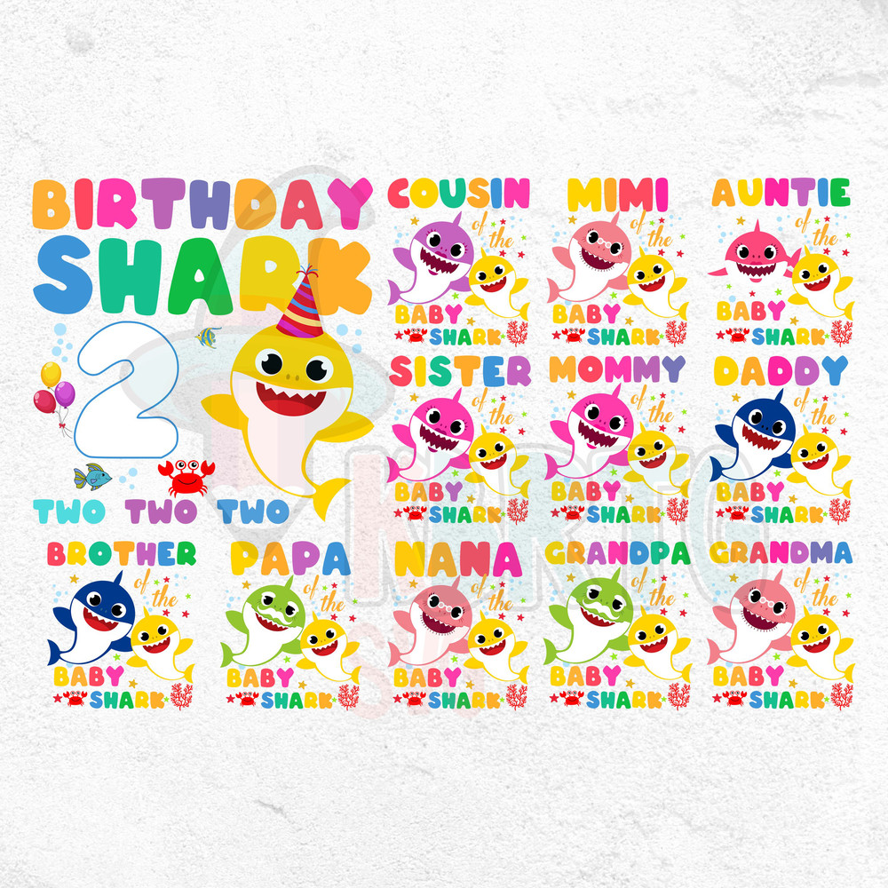 Birthday Baby Shark Png Baby Shark Family Baby Shark Birthday PngBaby Shark Birthday Outfit Family 0
