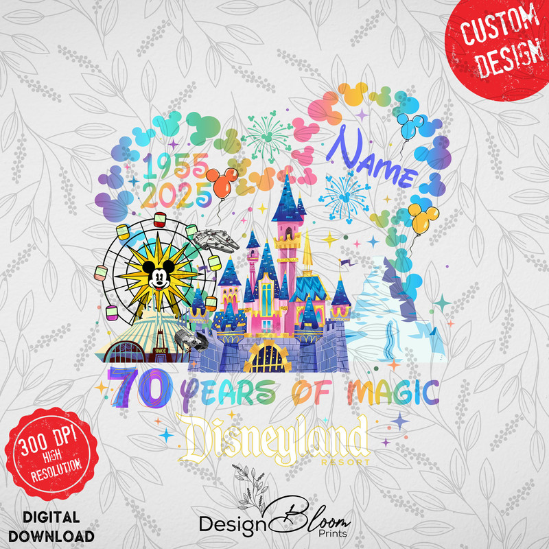 Custom 70th Anniversary Disney California Adventure Park Family Trip Match Minnie Mickey Celebratio