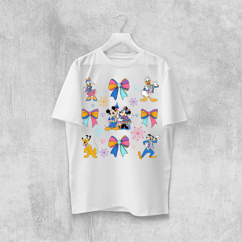 70th Years Of Disney Coquette AnniversaryMickey And Friends Bow Celebration Png Magic Kingdom Png 1