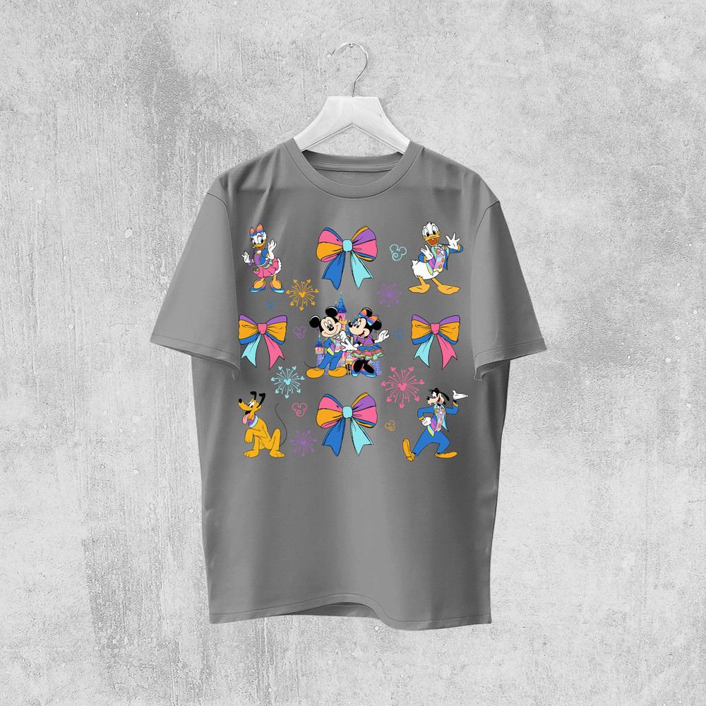 70th Years Of Disney Coquette AnniversaryMickey And Friends Bow Celebration Png Magic Kingdom Png 3