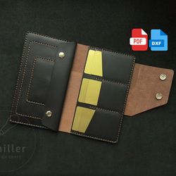 Cash envelope wallet - Long wallet - Leather pattern - PDF Download - DXF Download