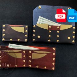 Seamless wallet - No stitch wallet - Leather pattern - PDF Download - DXF Download