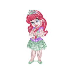 young princess ariel embroidery png