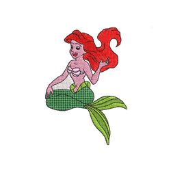little mermaid ariel embroidery